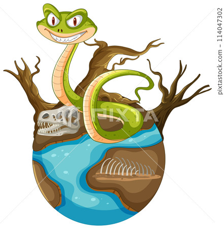 Playful Snake in a Miniature World Playful Snake in a Miniature World 114047302