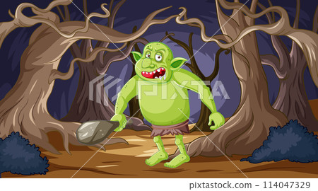 Mischievous Ogre in a Spooky Forest 114047329