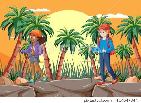 Adventure Hike in Tropical Landscape Adventure Hike in Tropical Landscape 114047344