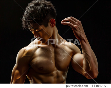 肌肉發達的男性上半身 114047970