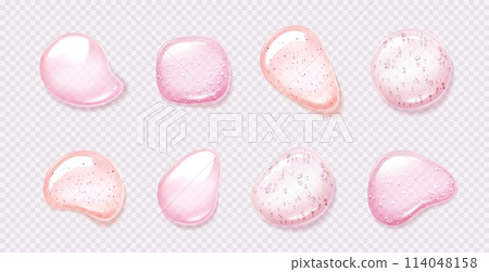 3d liquid pink jelly drop. Water or serum droplet 3d liquid pink jelly drop. Water or serum droplet 114048158