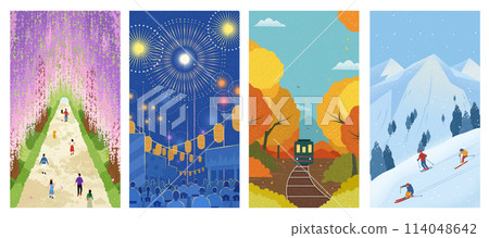 Scenic season landscape wallpaper 114048642