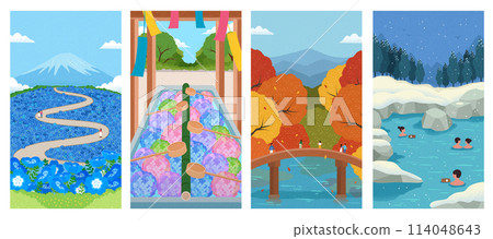Beautiful landscape wallpaper set 114048643