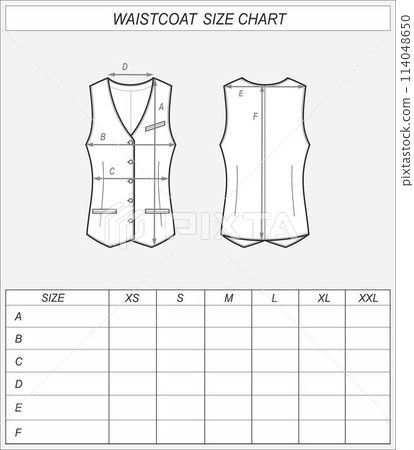 Waistcoat size chart. Business vest Waistcoat size chart. Business vest 114048650