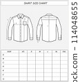 Business shirt size chart. Classic wear 114048655