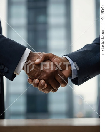 Business people in office shaking hands. Business communication concept. Handshake and marketing 114049542