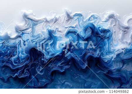 Background of wave with blue and white colors. Calming and peaceful mood 114049862