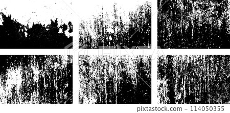 Black and white grunge. Distress overlay texture. Abstract surface dust and rough dirty wall background concept. Distress illustration simply place over object to create grunge effect. Vector EPS10. 114050355