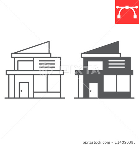 Villa line and glyph icon 114050393