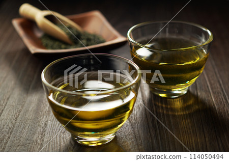 冷綠茶和茶葉 114050494