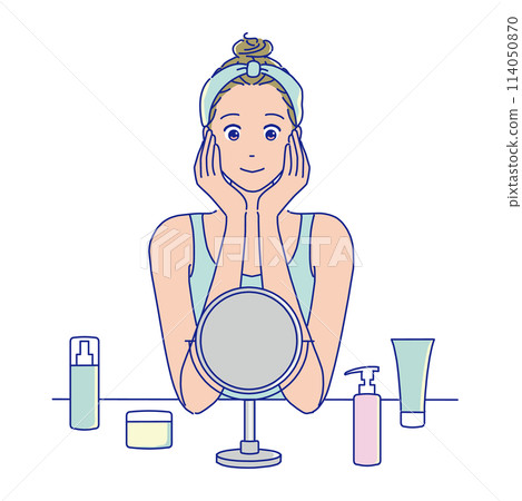 Women who care for the skin 114050870