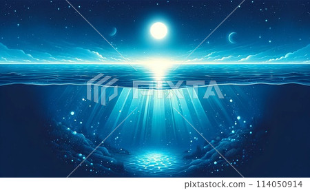 Light shining on the blue sea 114050914