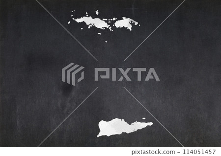 Map of the US Virgin Islands drawn on a blackboard 114051457