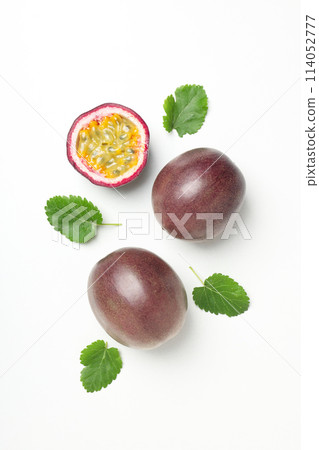 Concept of delicious and juicy exotic fruit - passion fruit Concept of delicious and juicy exotic fruit - passion fruit 114052777