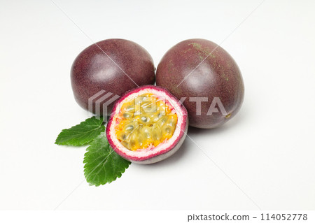 Concept of delicious and juicy exotic fruit - passion fruit Concept of delicious and juicy exotic fruit - passion fruit 114052778