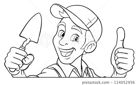 Bricklayer Mascot Tool Mason Construction Mascot 114052956