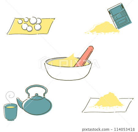Chinese herbal medicine dosage form illustration material Medicine illustration set Chinese herbal medicine dosage form illustration material Medicine illustration set 114053418