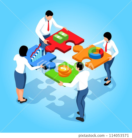 Business analytics illustration in isometric view 114053571