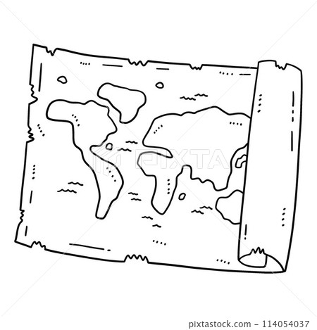 Map Isolated Coloring Page for Kids Map Isolated Coloring Page for Kids 114054037