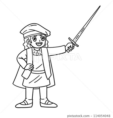 Columbus Day Man with Sword Isolated Coloring Columbus Day Man with Sword Isolated Coloring 114054048
