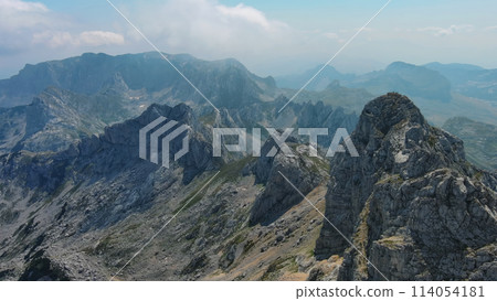 Aerial of mountains in park Durmitor, Montenegro 114054181