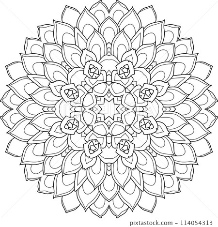Cute Mandalas. Decorative unusual round ornaments for coloring. Cute Mandalas. Decorative unusual round ornaments for coloring. 114054313