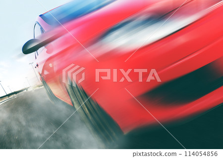 Red car and speed. Red car and speed. 114054856
