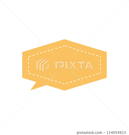 簡約黃色橫六角形語音氣泡_雙線_內虛線_左向單項 簡約黃色橫六角形語音氣泡_雙線_內虛線_左向單項 114054913