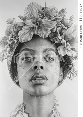 The concept of human trafficking. Portrait of people from the time of slavery. Abolition of Slavery Day in the United States 114054957