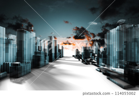 Abstract design urban architecture. 114055002