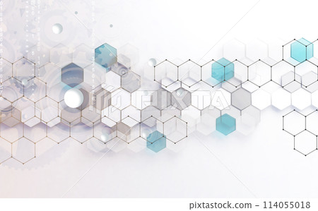 Abstract technology and digital hi tech hexagons backdrop Abstract technology and digital hi tech hexagons backdrop 114055018