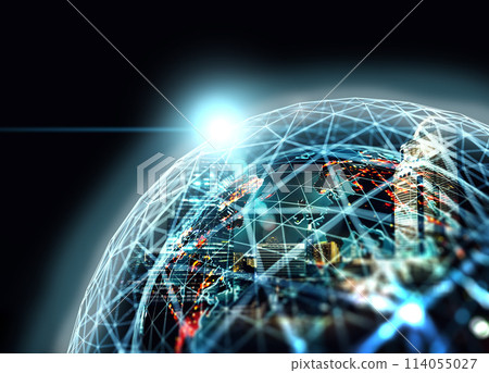 Futuristic background with planet Earth and space.3d illustration. Futuristic background with planet Earth and space.3d illustration. 114055027