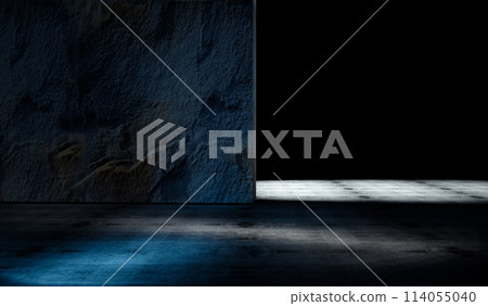 Empty dark space.3d illustration. 114055040