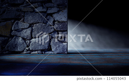 Empty dark space.3d illustration. Empty dark space.3d illustration. 114055043