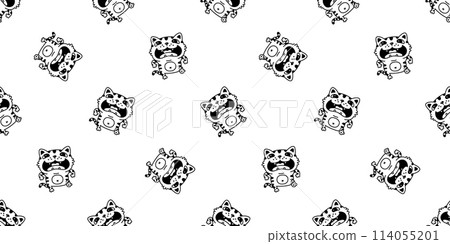 cat seamless pattern kitten running calico walking vector neko munchkin pet cartoon doodle tile background gift wrapping paper repeat wallpaper illustration isolated design 114055201