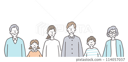 Smiling family, three generations Smiling family, three generations 114057037
