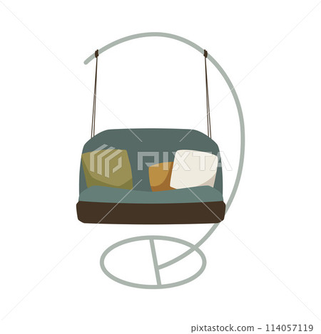 Cozy hanging chair interior vector illustration Cozy hanging chair interior vector illustration 114057119