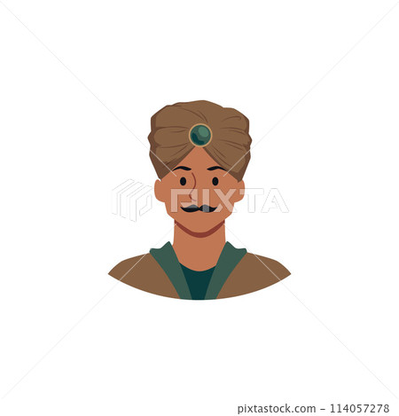 Man in traditional turban vector illustration 114057278