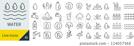 向量水圖標集 114057368