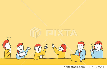 插圖框架想法討論業務團隊討論的插圖 114057541