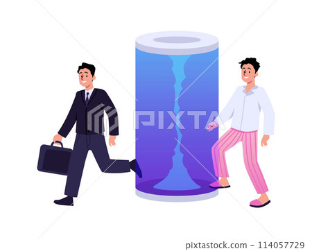 Work to home transition portal vector illustration 114057729