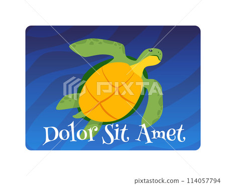Colorful sea turtle ocean background vector illustration Colorful sea turtle ocean background vector illustration 114057794