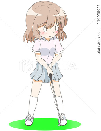 Girl playing golf 114058062