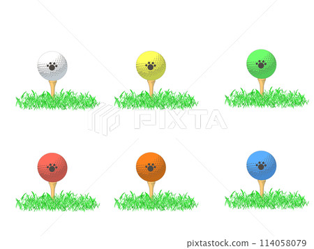 Golf ball illustrations Golf ball illustrations 114058079