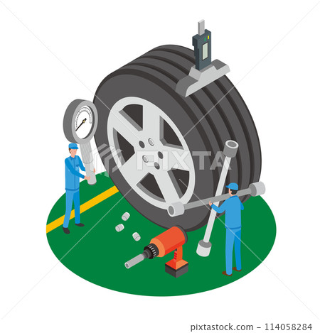 Tire maintenance illustration 114058284