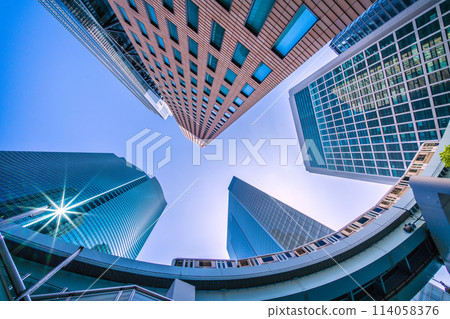 日本東京城市景觀的新景觀。鑽石汐留、摩天大樓、百合海鷗。希望之光=28天（包括連續P） 114058376