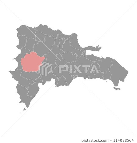 San Juan Province map, administrative division of Dominican Republic. Vector illustration. 114058564