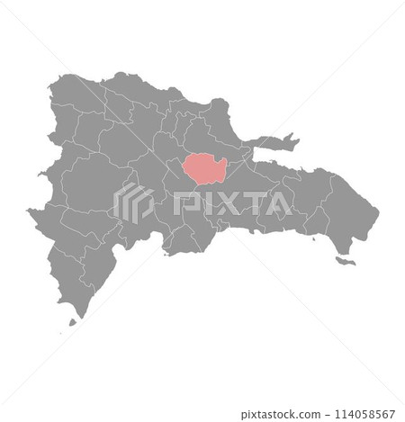 Sanchez Ramirez Province map, administrative division of Dominican Republic. Vector illustration. 114058567
