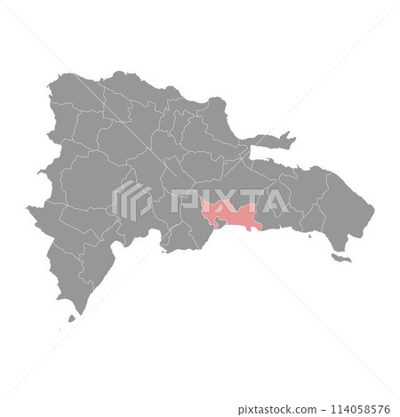 Santo Domingo Province map, administrative division of Dominican Republic. Vector illustration. 114058576
