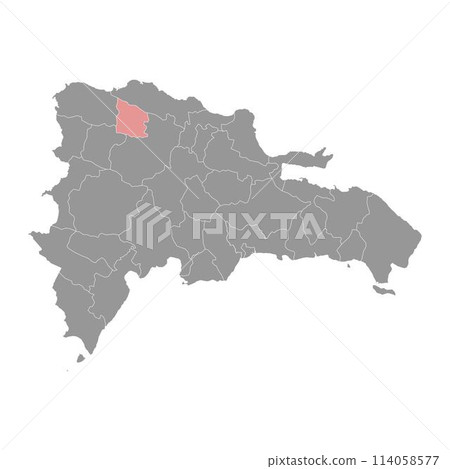 Valverde Province map, administrative division of Dominican Republic. Vector illustration. 114058577